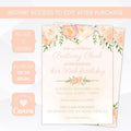 customizable floral greenery birthday invitation template